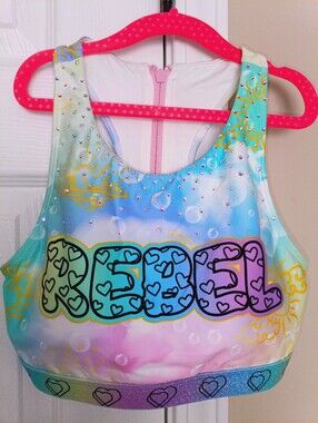 Colorful REBEL Heart Sports Bra